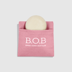 bolsinha para transporte de shampoo em barra bob rosa